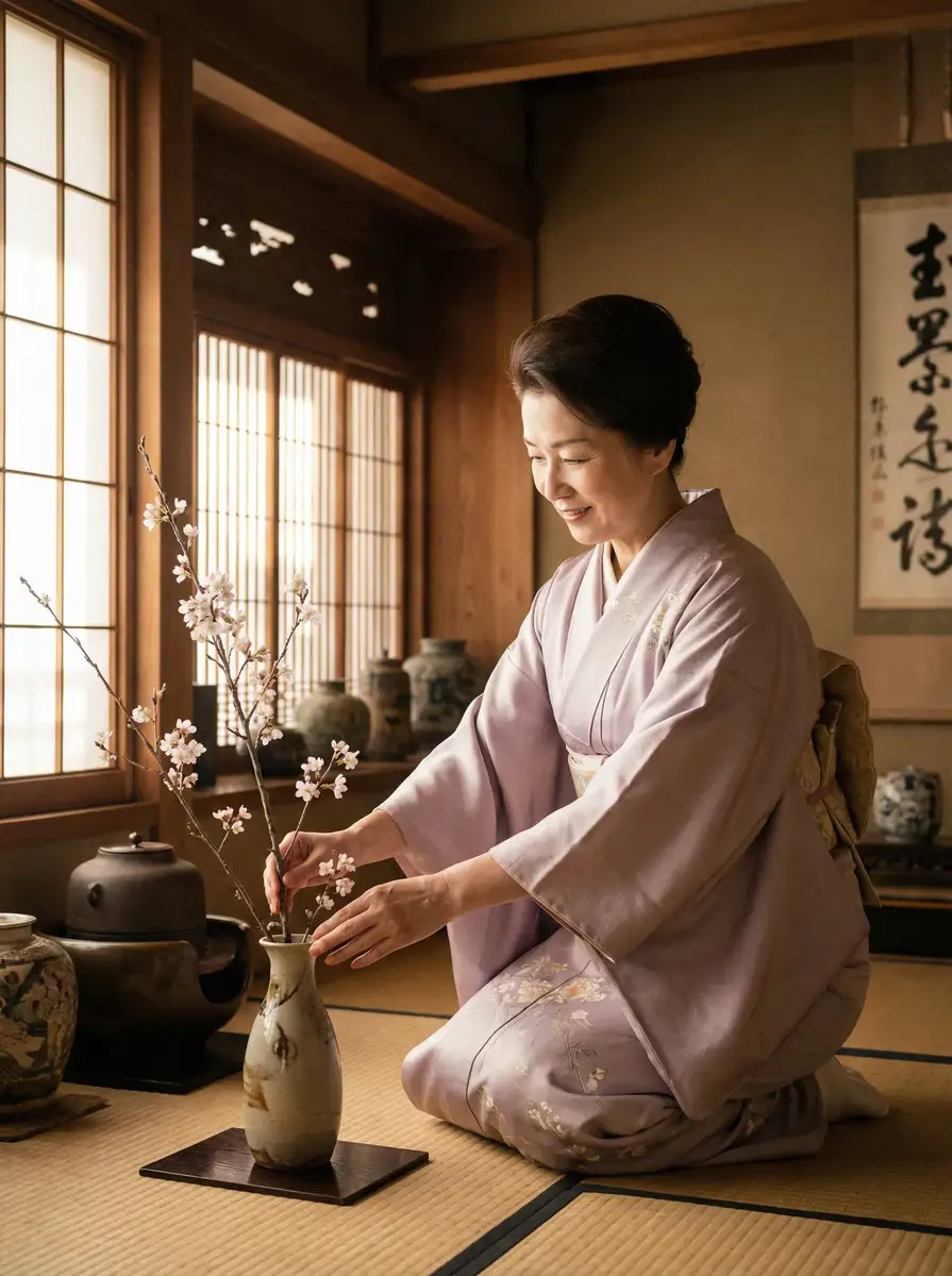 一位优雅的 芒果视频-全网热播影视|高清免费|免费视频大全 在和室中插花